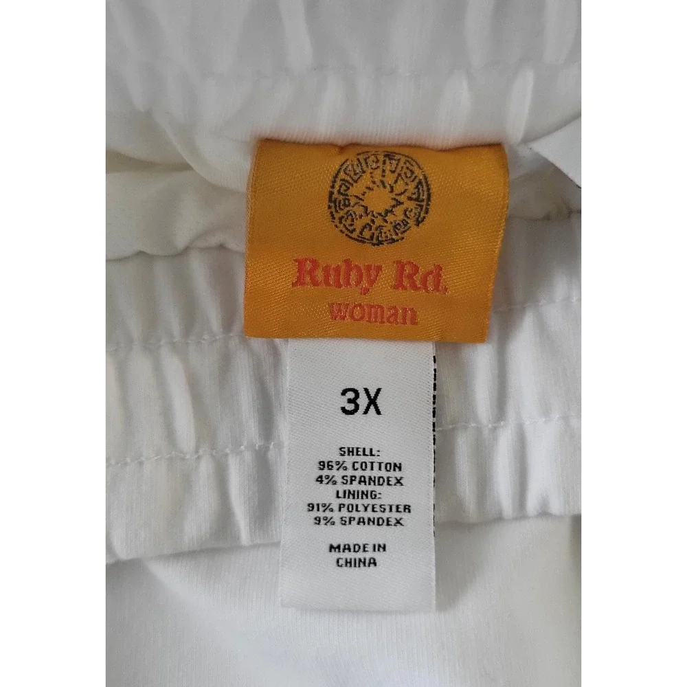 Ruby Rd. Skort Skirt White Cotton Stretch Drawstring Must Haves 3X‎